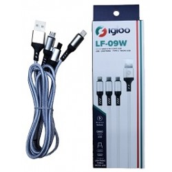IGLOO 3 IN 1 CAVO USB C/A LIGHTING BIANCO